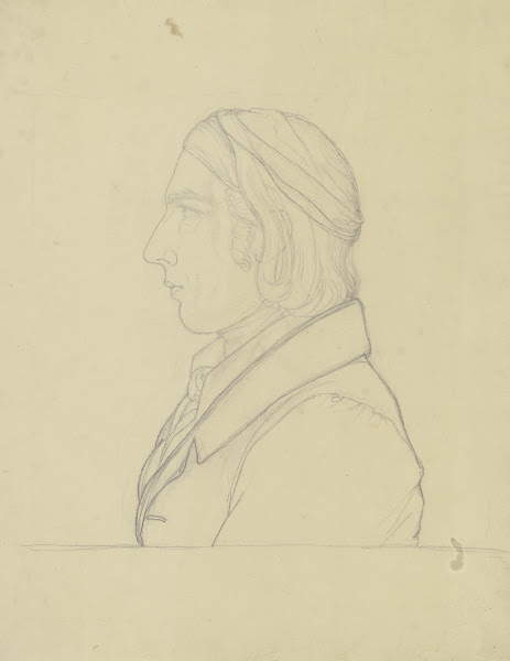 Bildnis des Friedrich Overbeck im Profil nach links