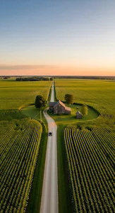 Minimalist Forest Path in Morning Mist