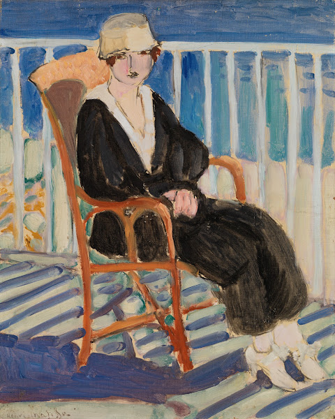 Young Girl on a Balcony over the Ocean Jeune fille au balcon sur la mer 1918
