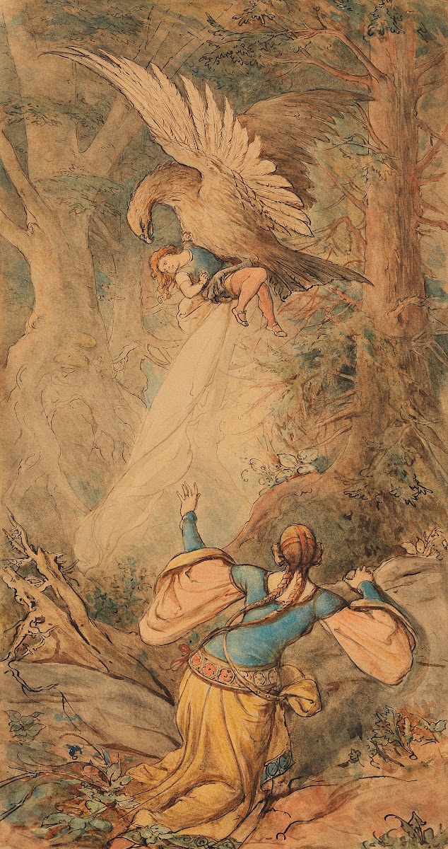 Illustration zu dem Märchen Fundevogel 1830