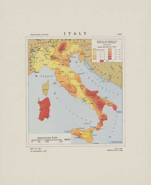 Italy   annual incidence of infectious diseases  1929 1932 1943