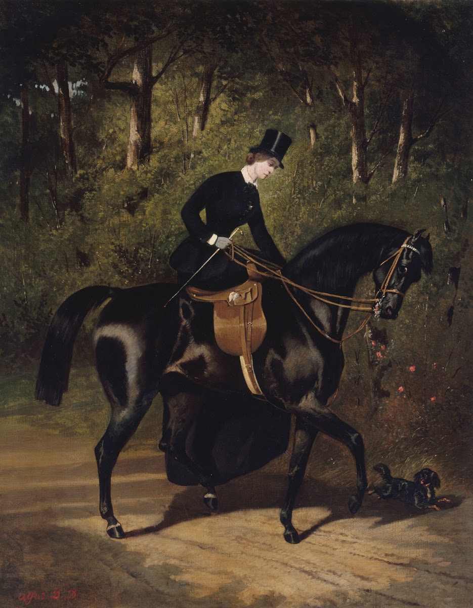 Lécuyère Kippler sur sa jument noire 1850