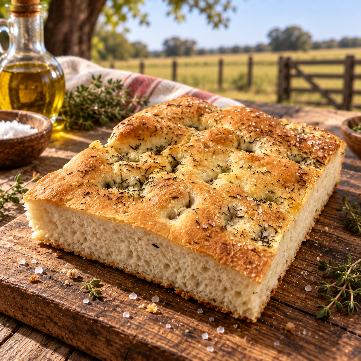 Focaccia Clásica de Masa Madre con Harina Orgánica