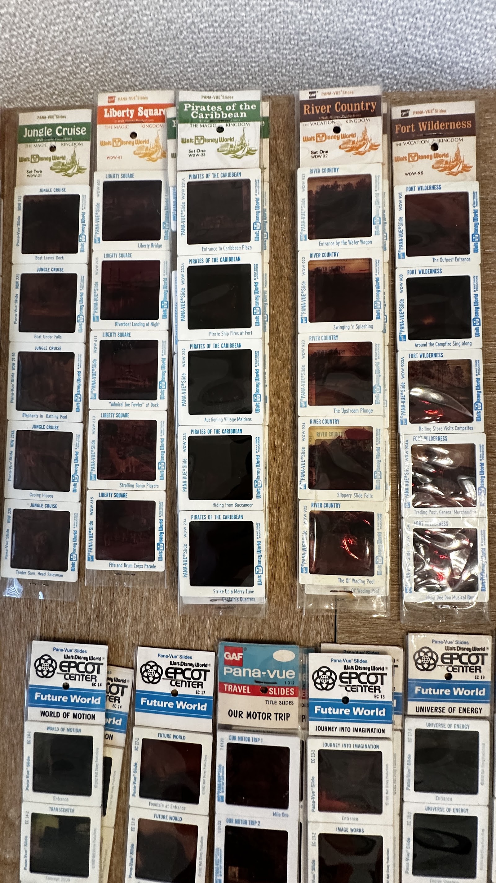 GAF Pana-Vue 35mm slide set for Disneyland's Pirates of the Caribbean attraction, opening era circa 1967