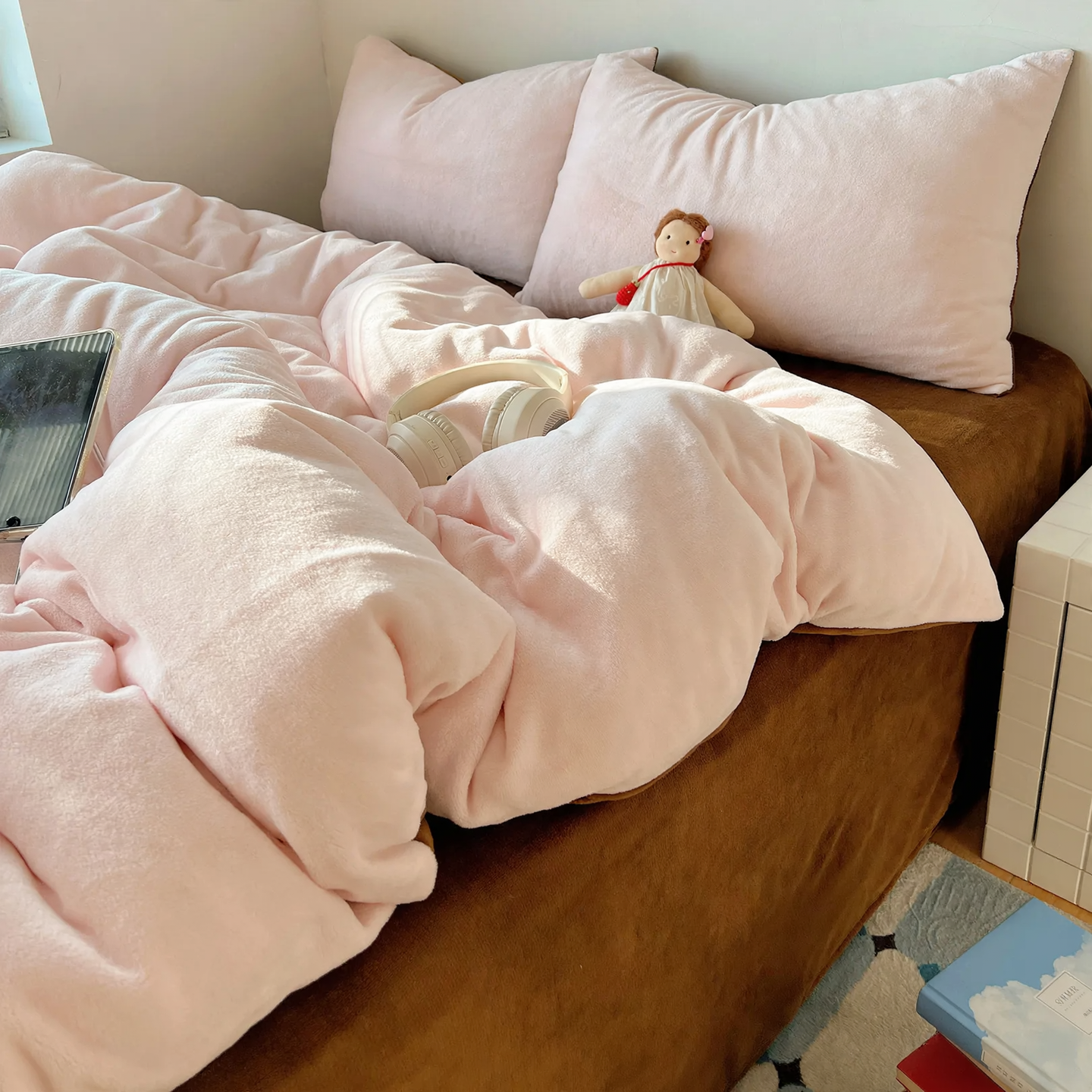 Winter Bedding Set made of Milk Fiber Fleece, double-sided