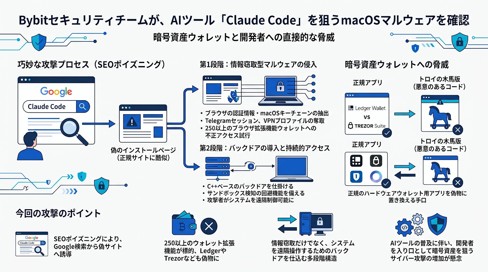 Bybitのセキュリティチーム、AIツール「Claude Code」を標的としたmacOSマルウェアを確認
