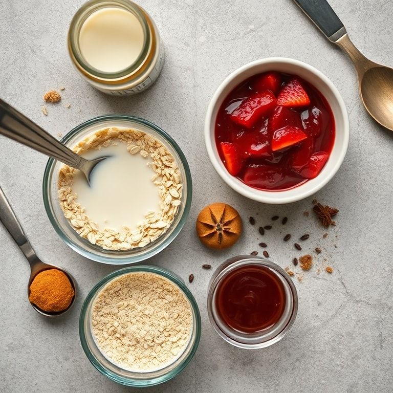 Ingredients for PB&J Blended Overnight Oats – Easy Homemade Breakfast for Busy Mornings