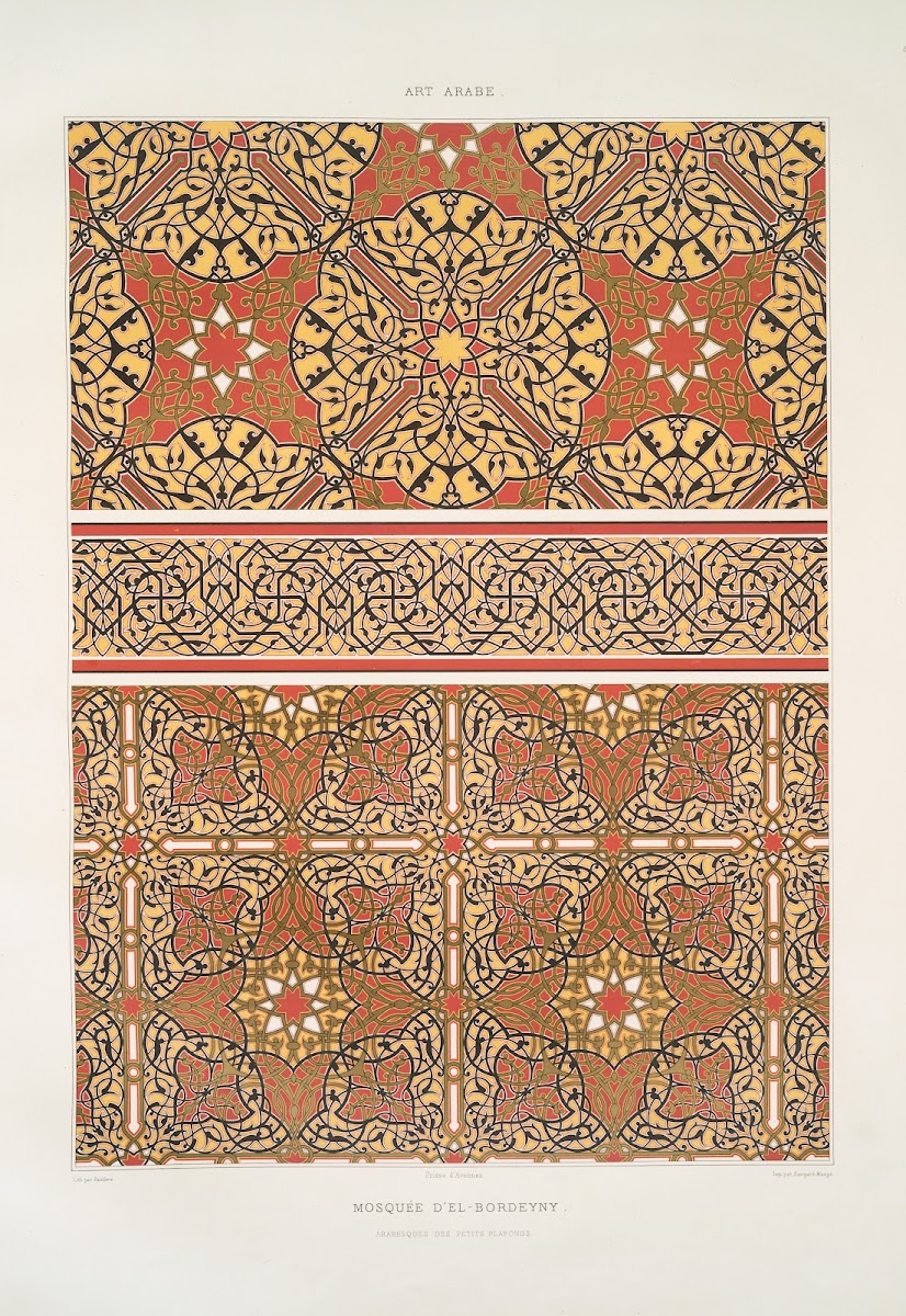 Arabesques mosquée dEl Bordeyny arabesques des petits plafonds 1877