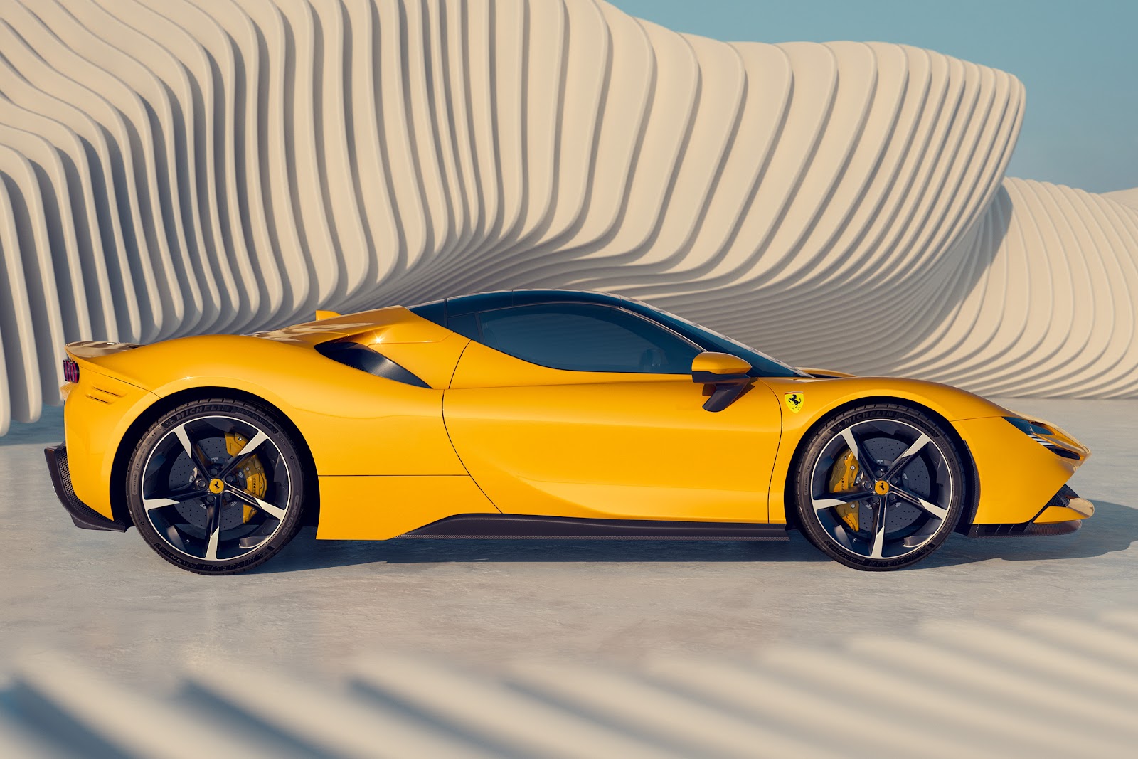 Yellow Ferrari SF90 Stradale