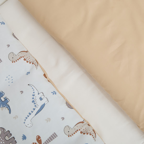 Детское сменное постельное белье 4 эл Twins Satin Limited Dino Tropics серый/синий