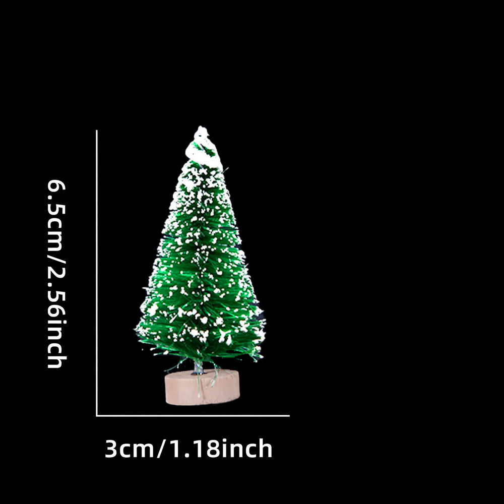 Mini-Weihnachtsbaum aus Holz und Sisal, beschneit