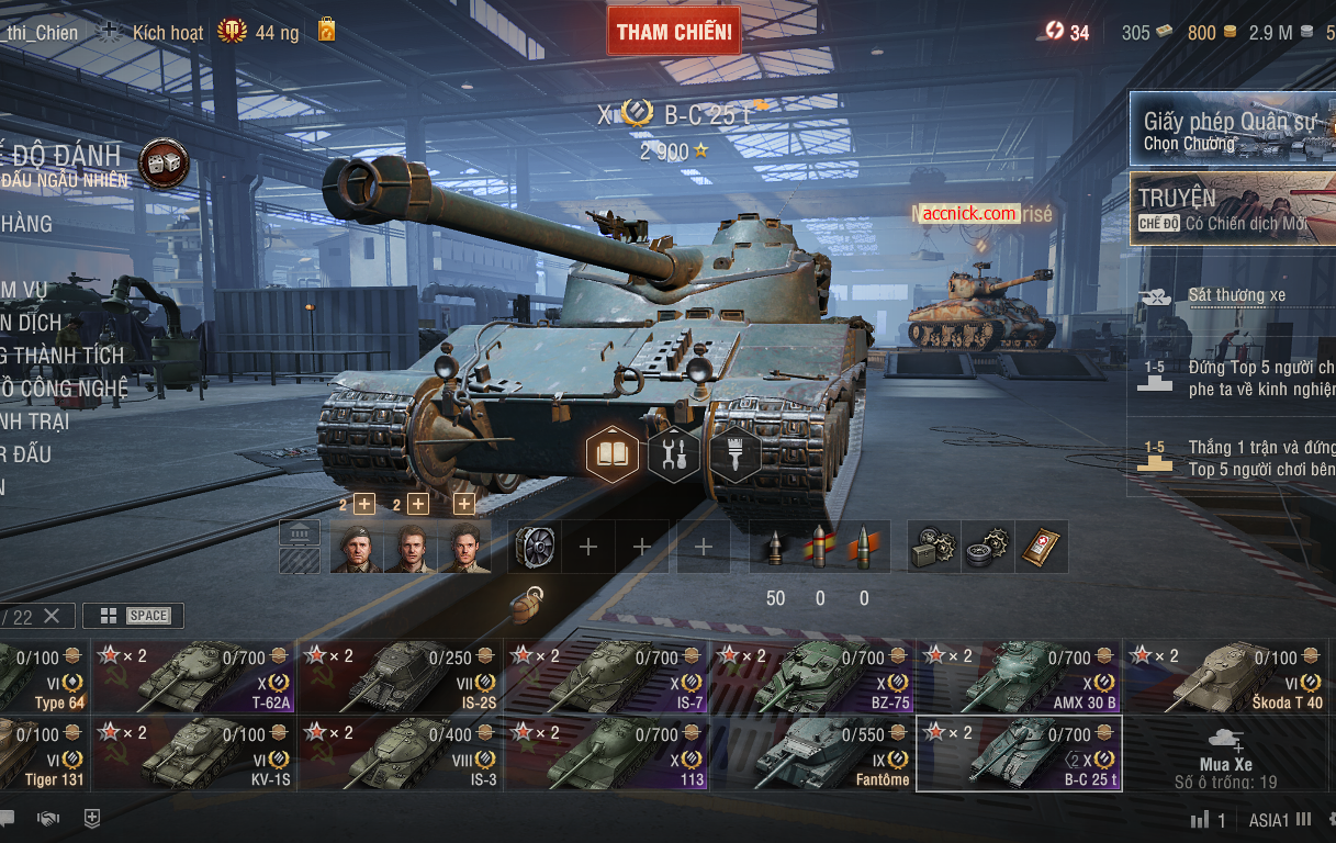 Acc World of Tanks PC sở hữu 6 tank X BZ-75, 113, IS-7, T-62...