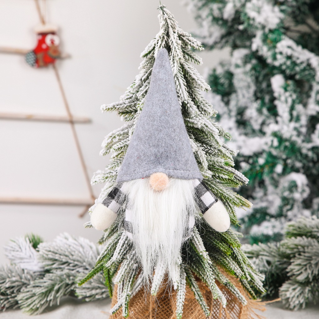 Scandinavian Gnome Ornament in Check Pattern
