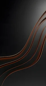 Abstract Dark Waves with Glowing Copper Orange Edges