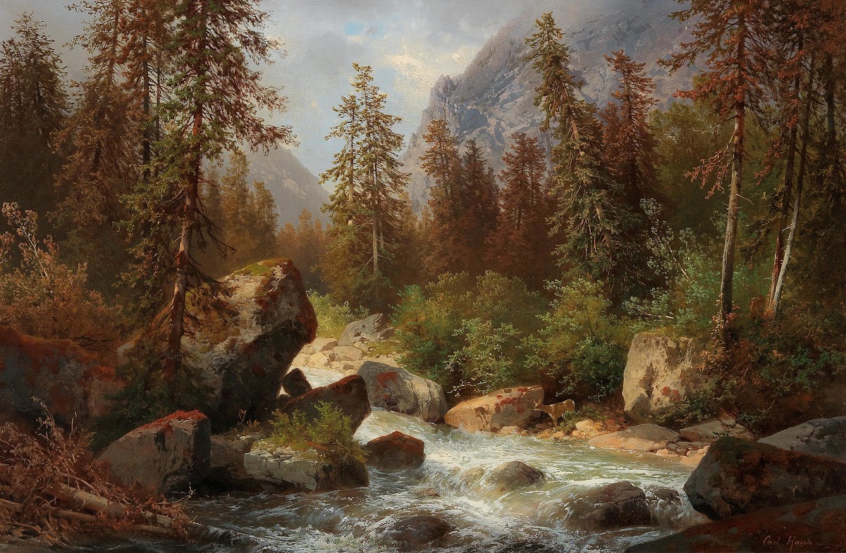 Scene By The Waldbachstrub Near Hallstatt