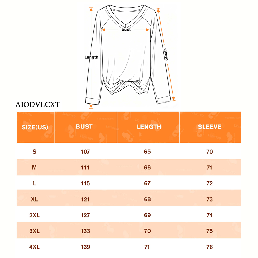 AOP Deep V-Neck Long Sleeve T-Shirt