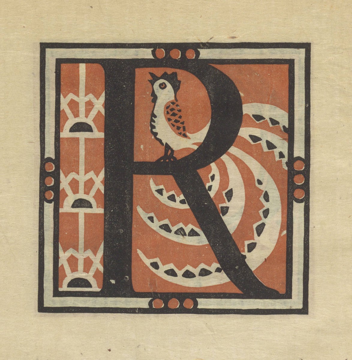 Letters designed and cut on linoleum blocks Pl18 1920