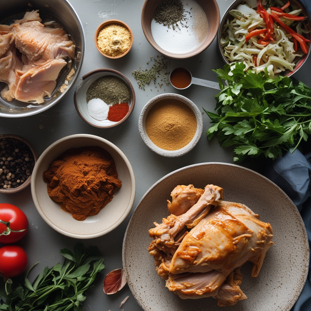 Ingredients for Slow Cooker BBQ Pulled Chicken - Easy Homemade Comfort Food