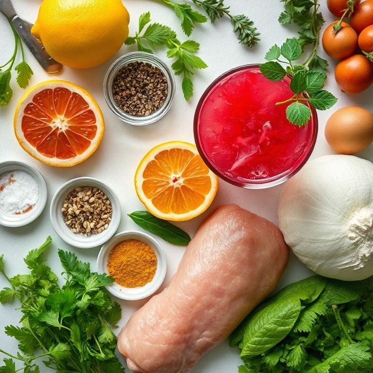 Ingredients for Refreshing Hibiscus Citrus Mocktail Recipe for Summer Sips – Easy & Homemade