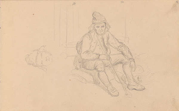 Male head seated male figure between 1855 and 1857