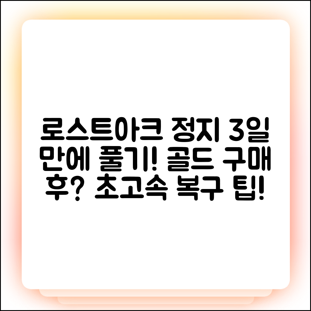 로스트아크 골드 구매 후 계정 정지 3일 만에 풀기