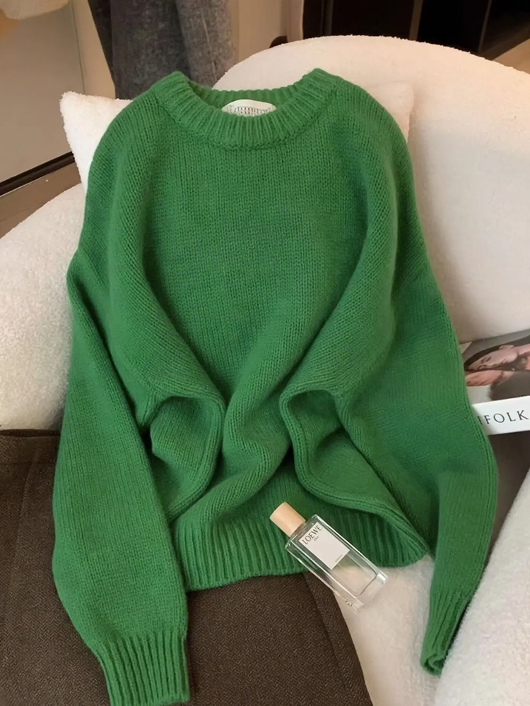 Soft knitted sweater in festive red