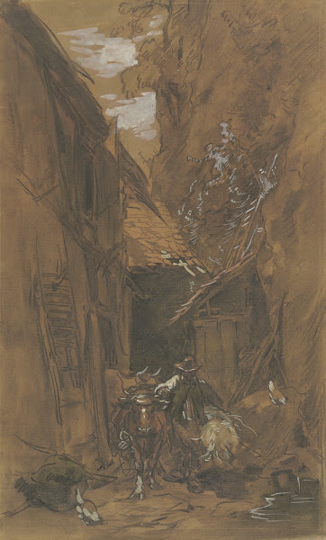 Farmstead next to rocks