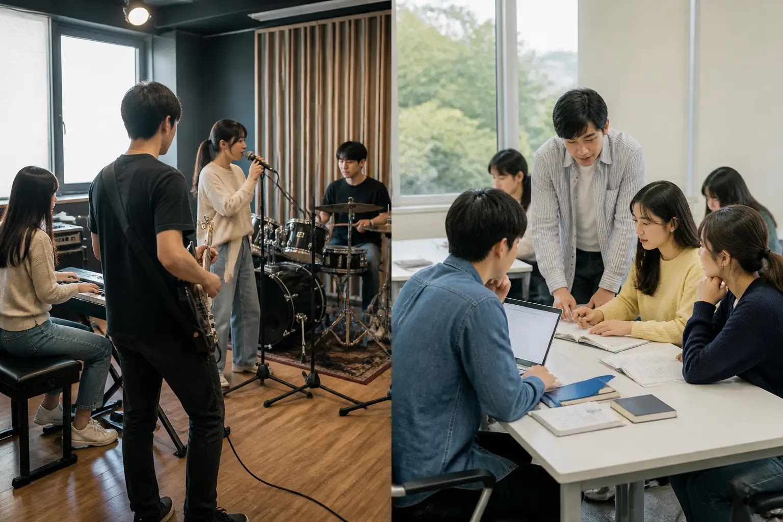 AI-generated K-Pop Daily Brief multi-story editorial montage