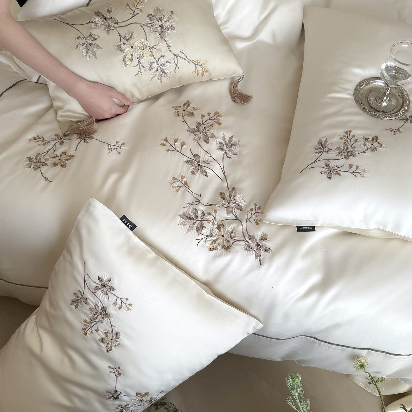 French Tencel Bedding Set, 4-piece, Cooling Effect