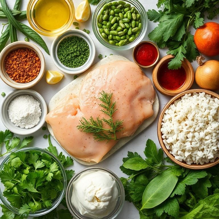 Ingredients for Easy Peruvian Chicken and Rice with Zesty Green Sauce: Quick & Family‑Friendly Dinner