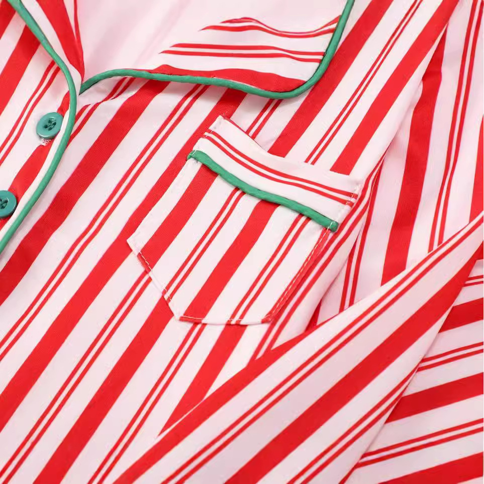 Family Pajama Set, Striped Design, Christmas