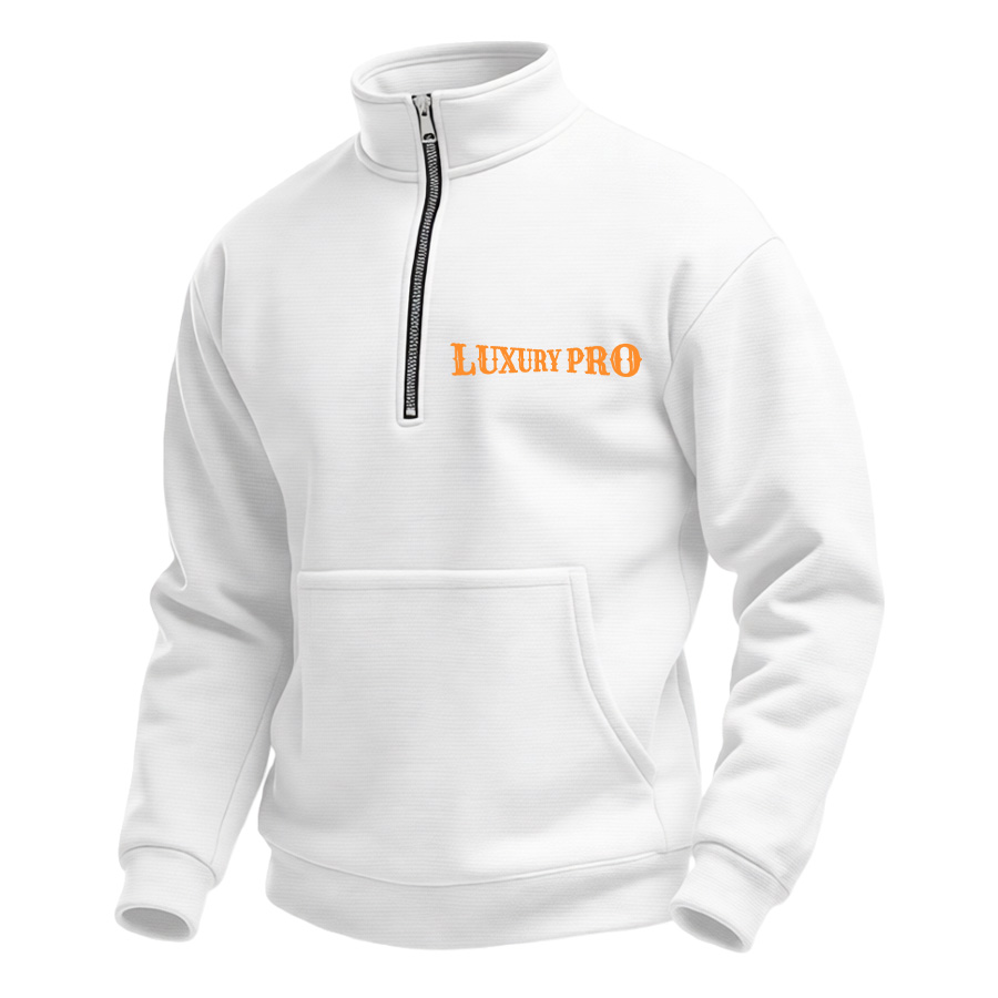 2D V-neck half-zip hoodie