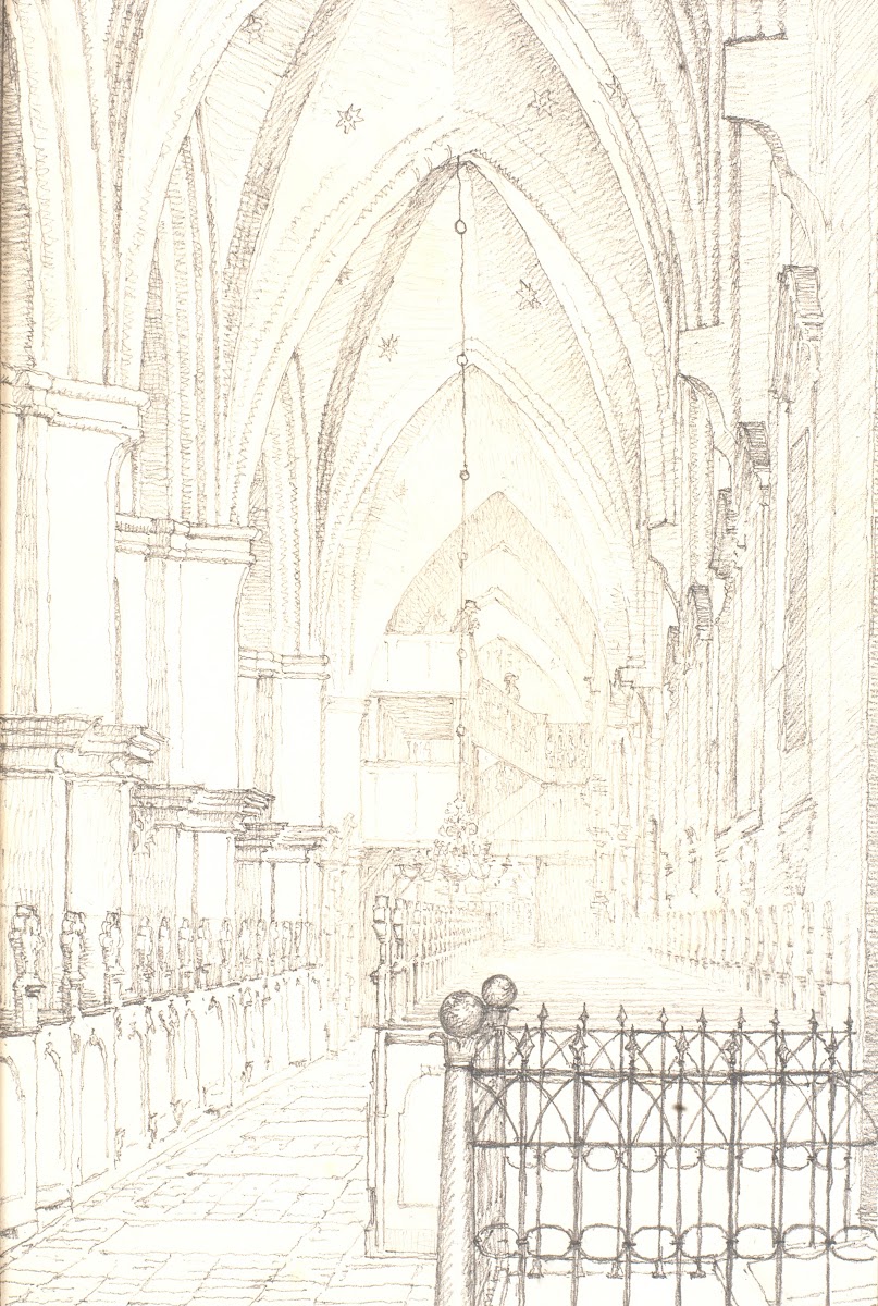 The Southern Aisle of St Canutes Church in Odense 1835