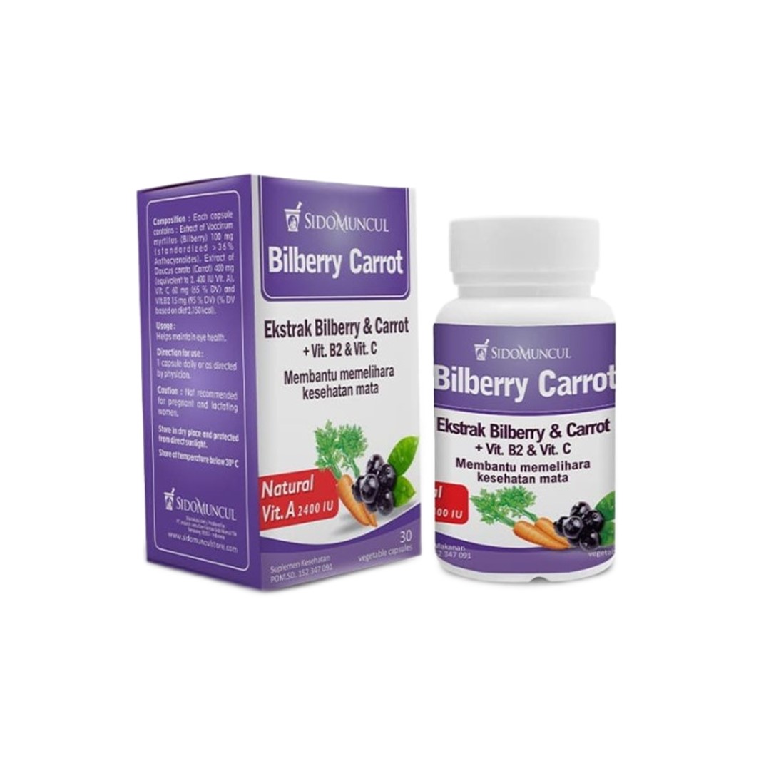 Alternative view of Bilberry Carrot Extract Sidomuncul For Eye Vision Health Eye Strain Supplement