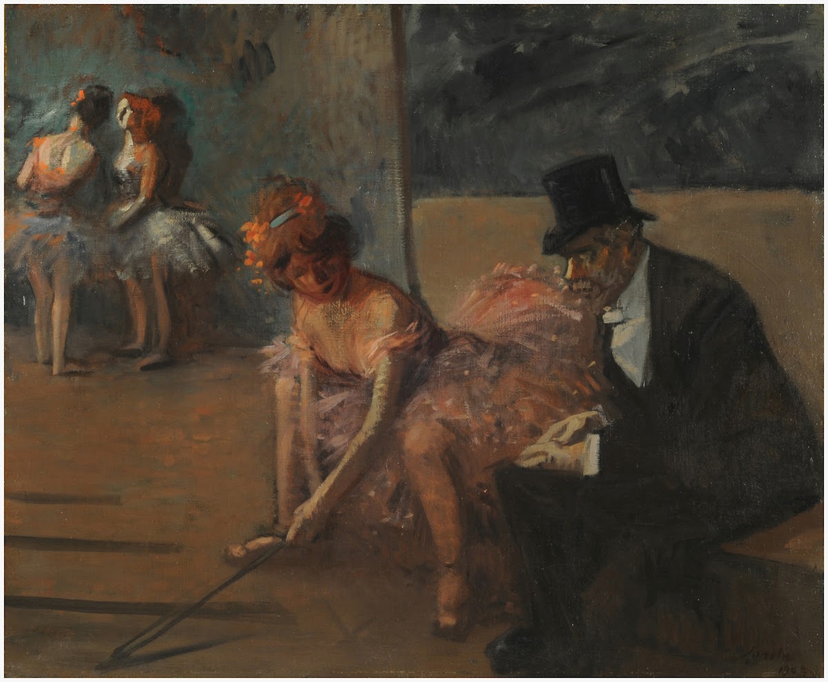 Danseuse et admirateur derrière la scène 1903