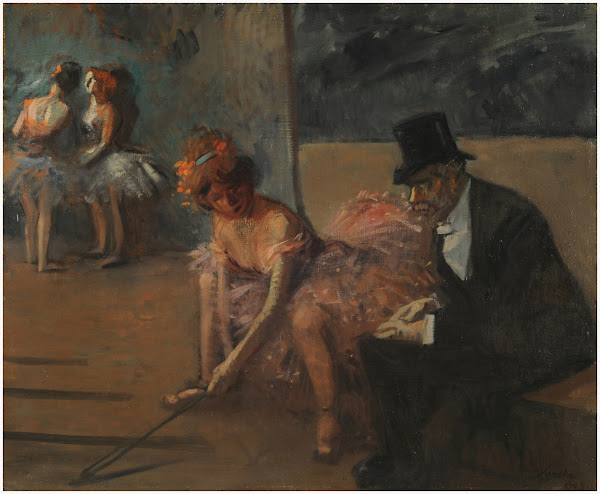 Danseuse et admirateur derrière la scène 1903