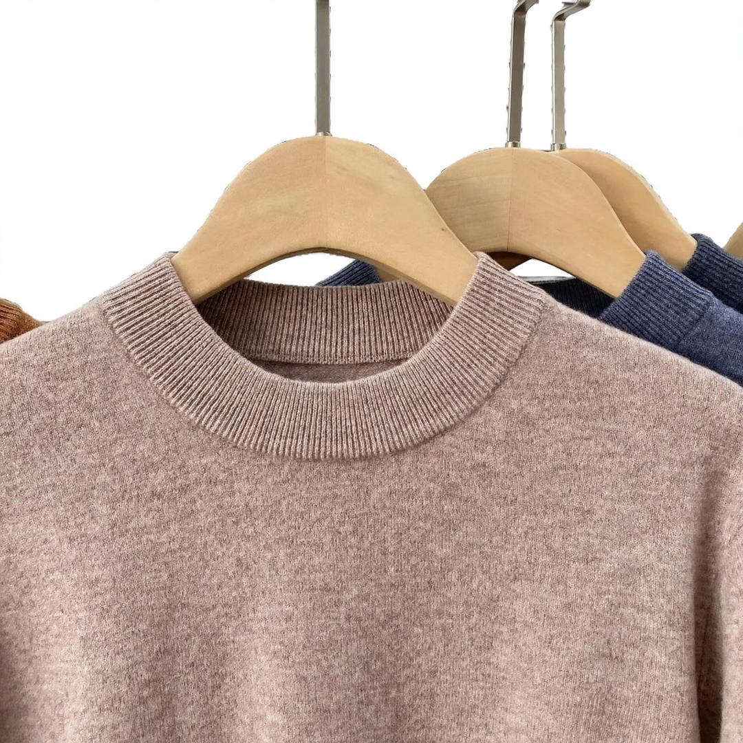 Men's wool knitted sweater, various collar styles