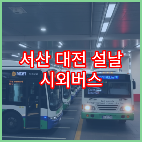 서산 대전 설날 시외버스 예매 일정과 주요 정보 제공