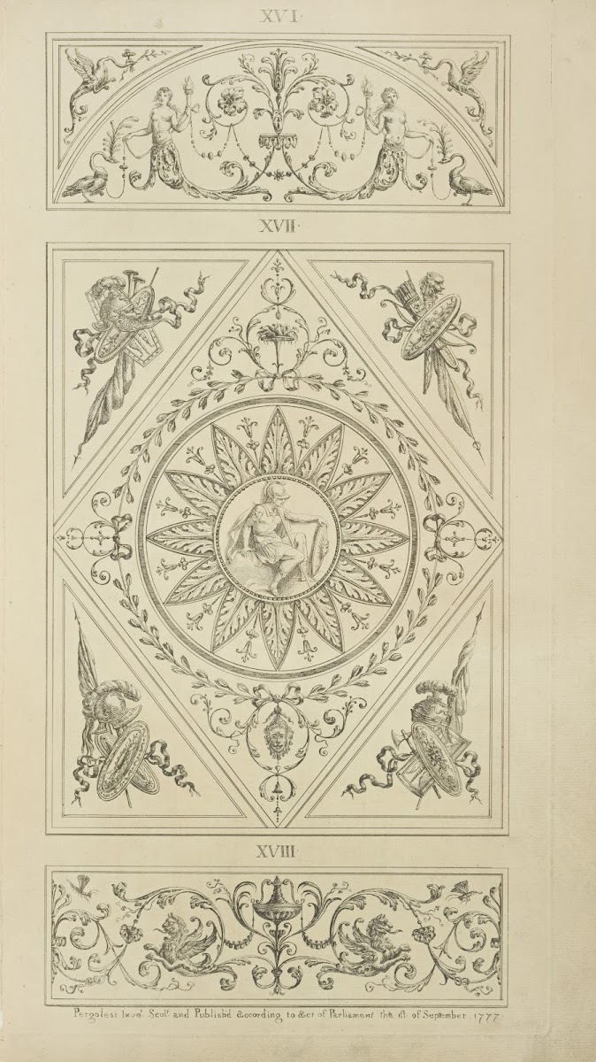 Center design of twelve leafed floral shape with central design of classical sol