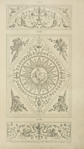 Center design of twelve leafed floral shape with central design of classical sol