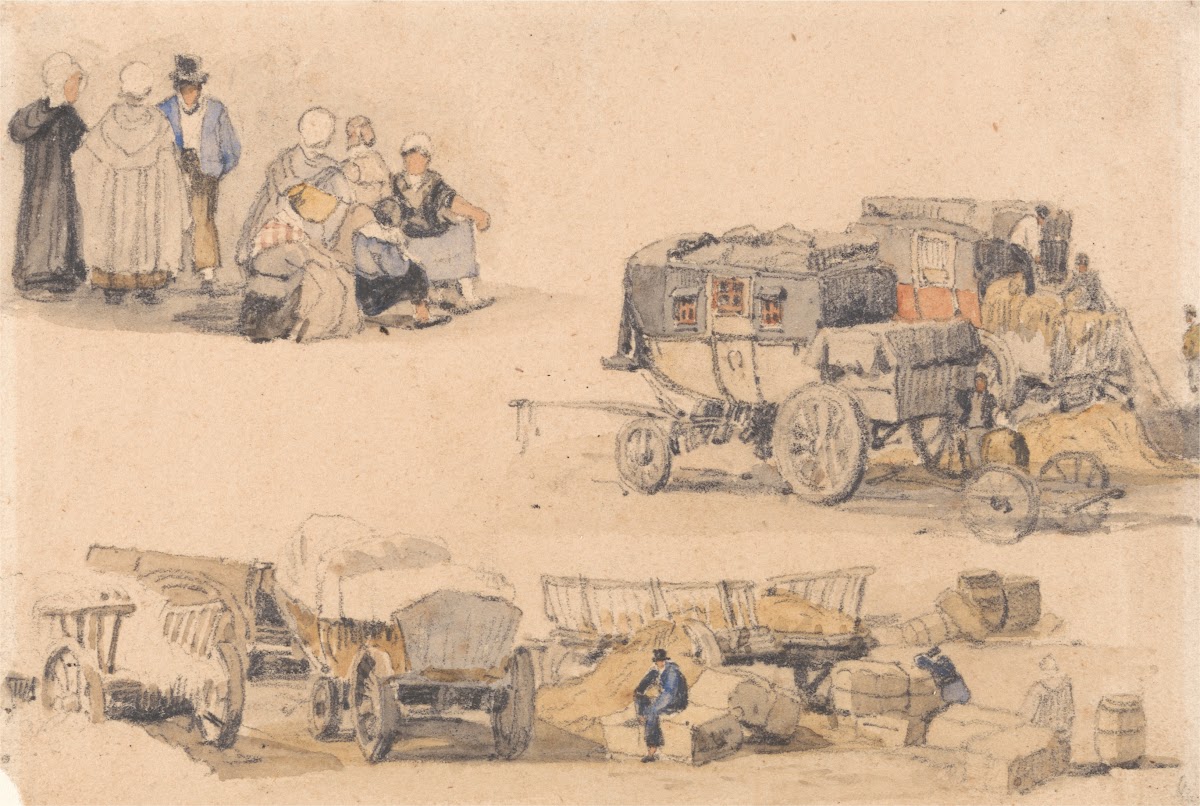 Studies of Peasants Diligences and Hay Wagons