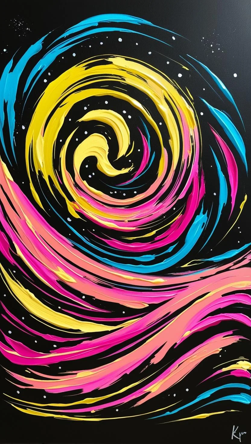 Abstract Art, Swirl Painting, Colorful Artwork, Galaxy Illustration iPhone Wallpaper Background (832x1472)