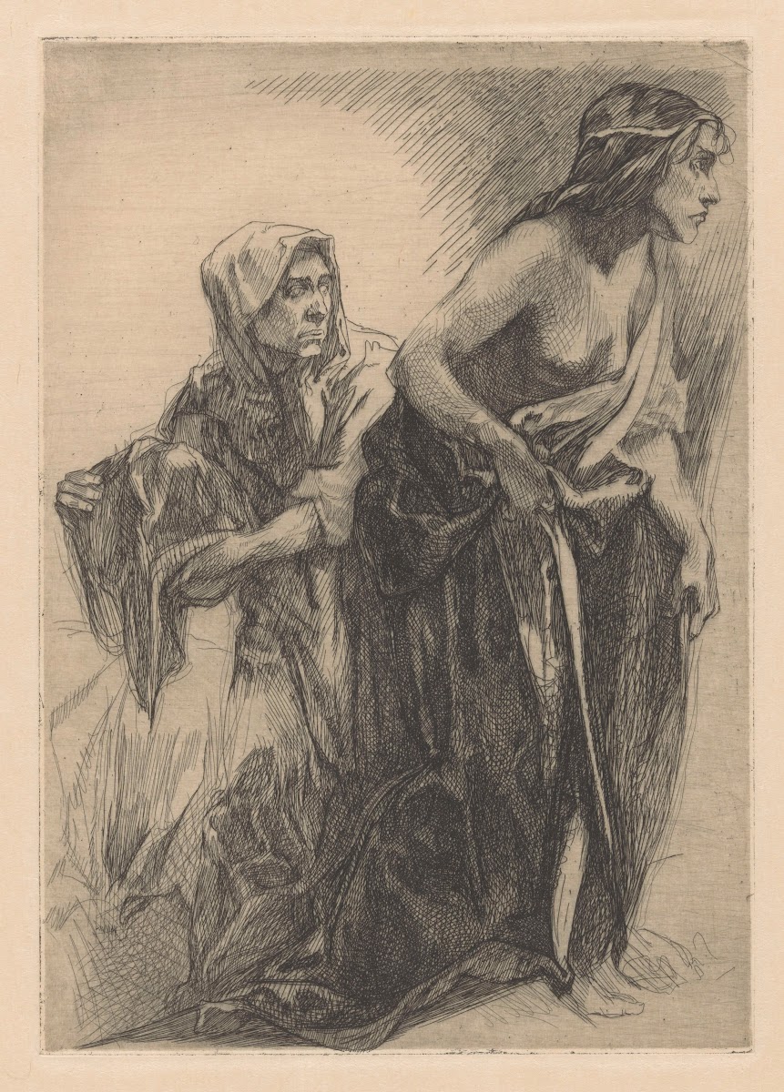 Judith en dienstmaagd met het hoofd van Holofernes
