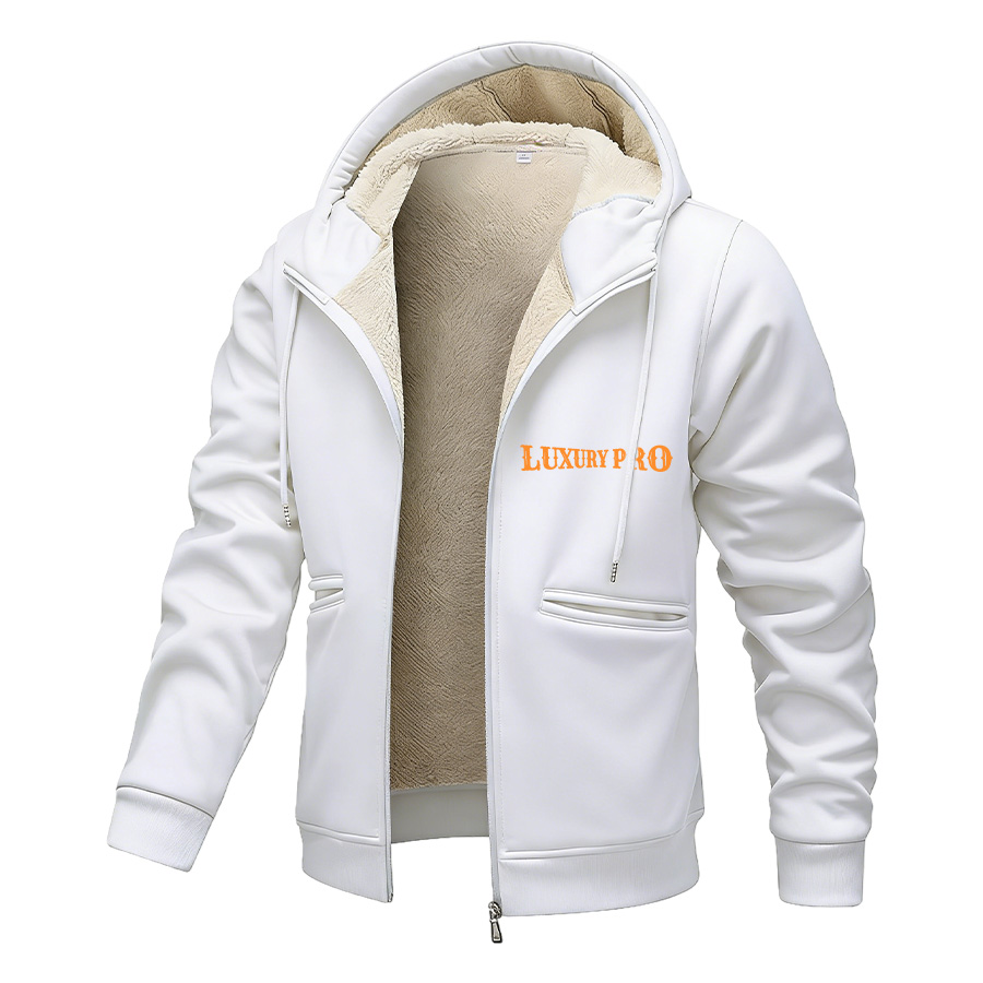 2D Pocket Thick Fleece Zip-up Hoodie