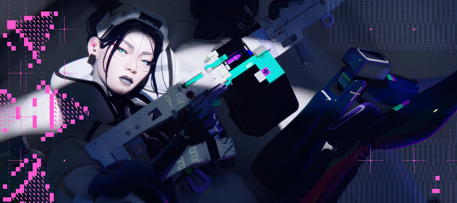 Sage From Valorant Holding Rifle - Digital Art 4K Wallpaper (4854x2160)