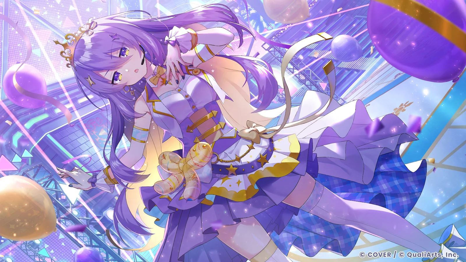 Moona Hoshinova On Stage - Anime Digital Art 4K Wallpaper (3840x2160)