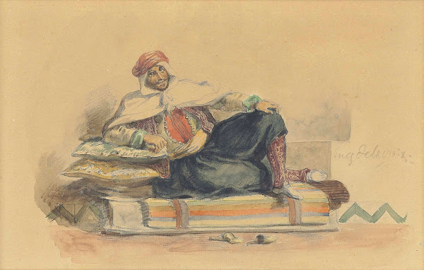 A Berber seated on a low couch