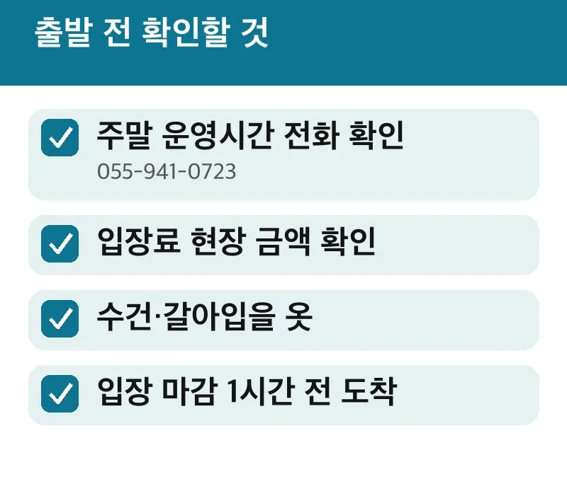 출발 전 확인할 것