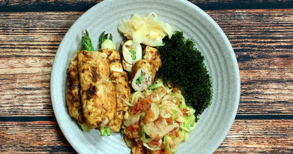 Ức gà cuộn măng tây nướng [Eat clean - Lose weight]