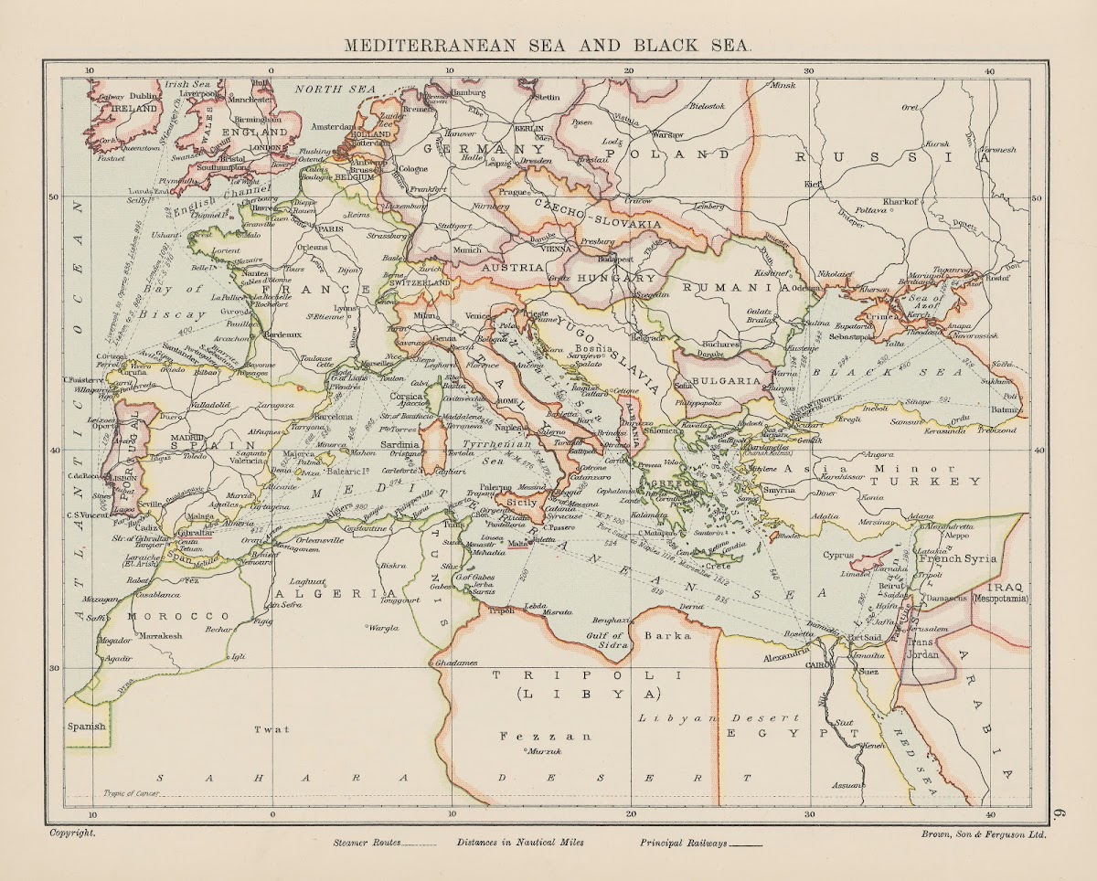 Mediterranean Sea and Black Sea 1939
